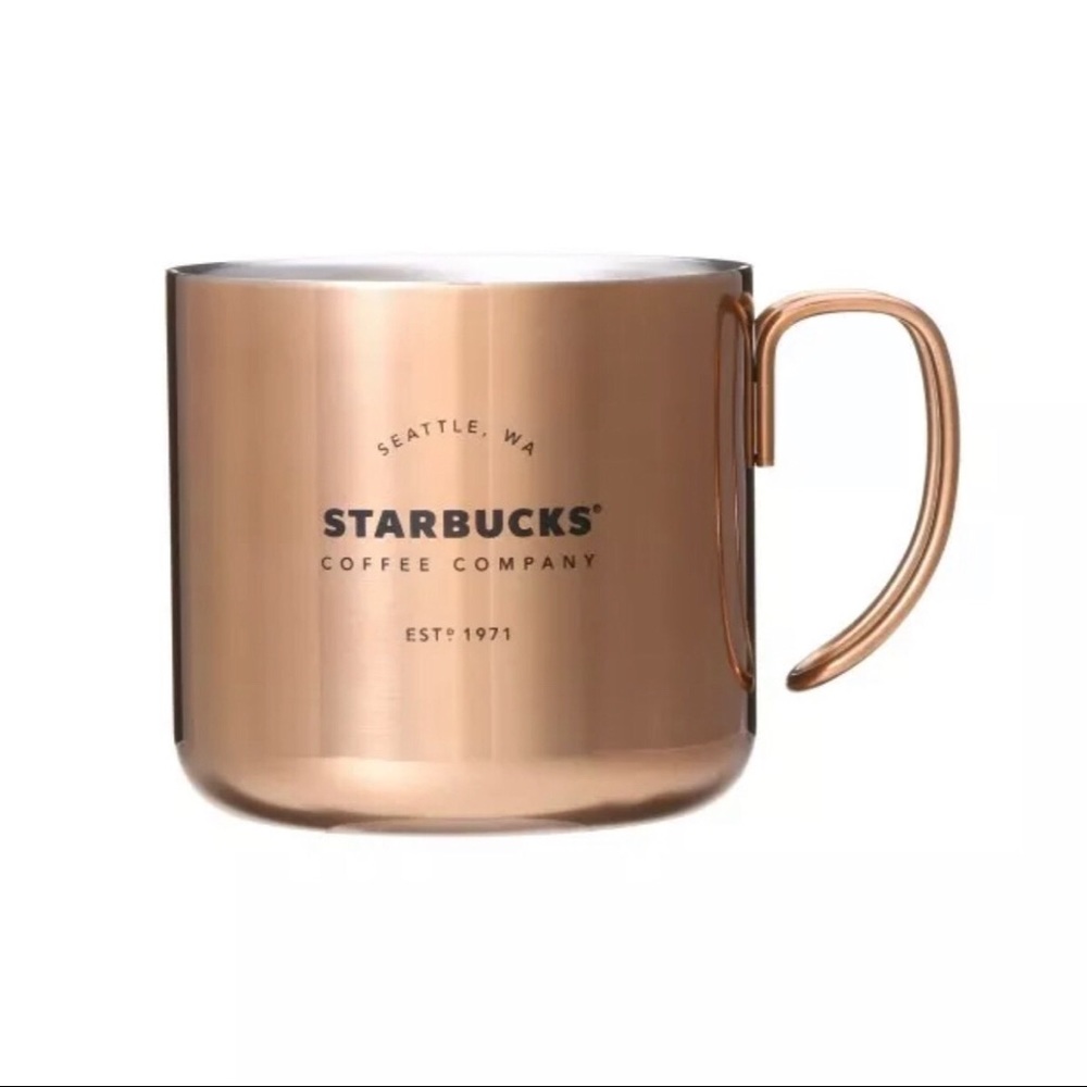 STARBUCKS copper bronze metal mug stainless